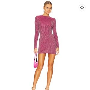Superdown Pink Ishani Lace Up Mini Dress